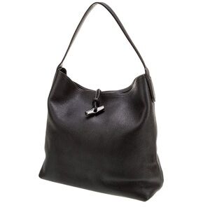 Longchamp Essential Roseau Hobo Black Leather Mint Condition Quiet Luxury $800
